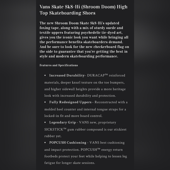 Vans Skate Sk8-Hi Shroom Doom *NWT in Box* - Picture 7 of 11